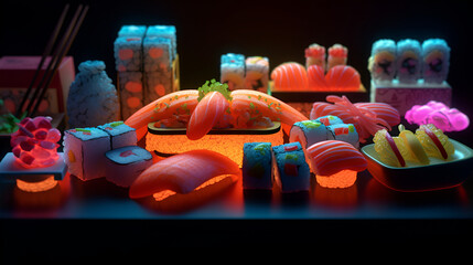 Neon Sushi Dinner