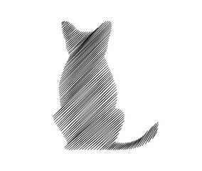 Fototapeta premium Continuous one line drawing of sitting cat . simple cat strip line art vector illustration. Editable stroke.