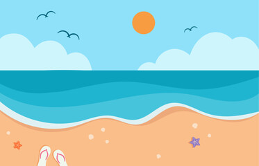 Fototapeta na wymiar Summer beach background illustration design