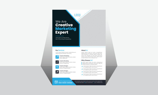 Modern abstract corporate marketing business flyer design A4 template