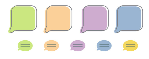 speech talk message icons colorful  set