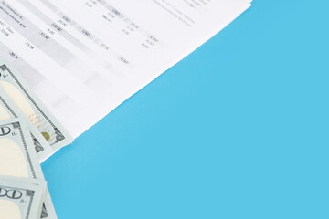 Obraz premium tax return and tax payment, cash on documents