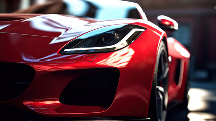 Luxury red sport car. Generative AI