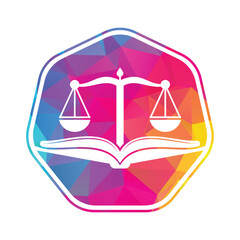Obraz na płótnie Canvas Book law firm logo design icon vector. Law Education Logo Template Design Vector.