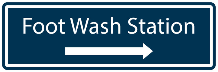Foot wash sign and labels wash station
