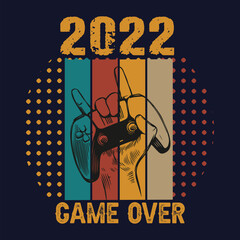 2022 Game Over Vintage T-Shirt Design
