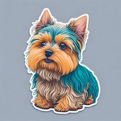 Sticker An adorable cute Yorkshire Terrier Dog Breed