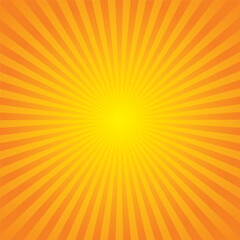 Yellow and Orange Burst Background. Vector Illustration.