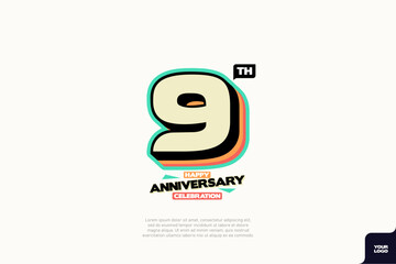 Number 9 logo icon design 9th birthday logo number anniversary 9