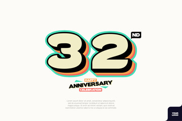 Number 32 logo icon design 32nd birthday logo number anniversary 32