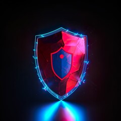 data protection symbol in red and blue