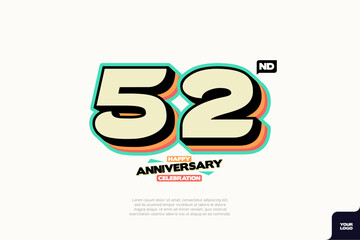 Number 52 logo icon design 52nd birthday logo number anniversary 52