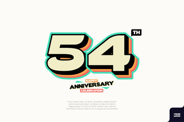 Number 54 logo icon design 54th birthday logo number anniversary 54