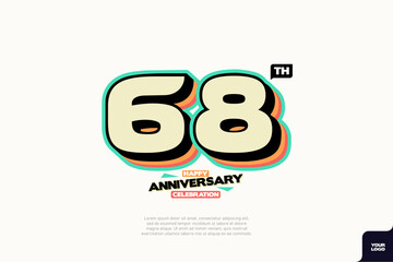 Number 68 logo icon design 68th birthday logo number anniversary 68