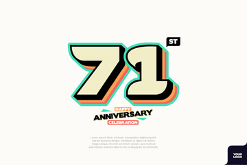 Number 71 logo icon design 71st birthday logo number anniversary 71