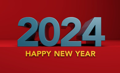 New Year 2024 Creative Design Concept - 3D Rendered Image	