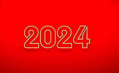 New Year 2024 Creative Design Concept - 3D Rendered Image	
