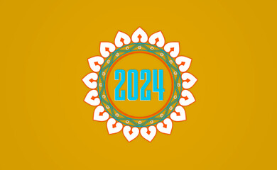 New Year 2024 Creative Design Concept - 3D Rendered Image	

