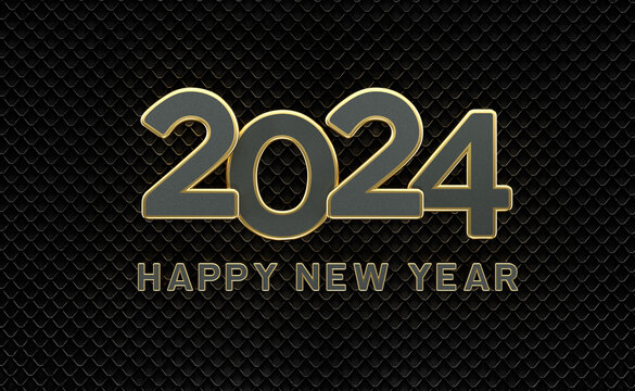 New Year 2024 Creative Design Concept - 3D Rendered Image	