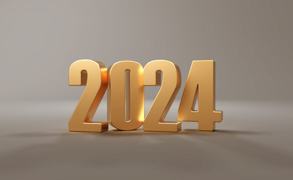 New Year 2024 Creative Design Concept - 3D Rendered Image	