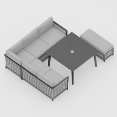 3D rendered illustration of a sofa