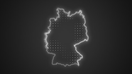 Neon White Germany Map Borders Outline Background Wallpaper