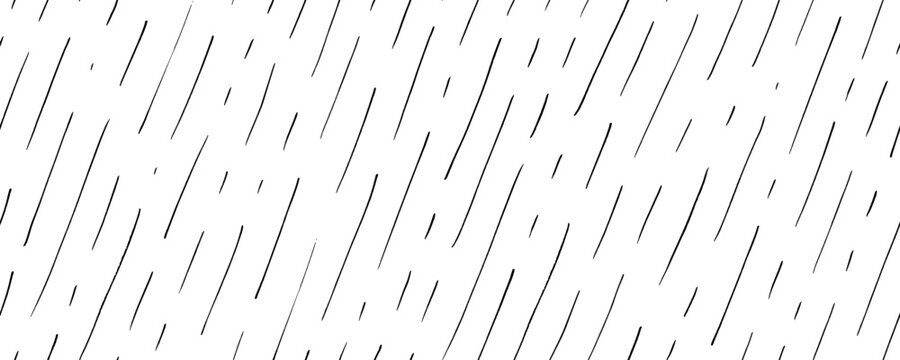 Diagonal thin stripes seamless pattern. Hand drawn dashed parallel short lines in doodle style. Rain motif. Vector black brush strokes. Stylish monochrome striped texture. Contemporary seamless banner