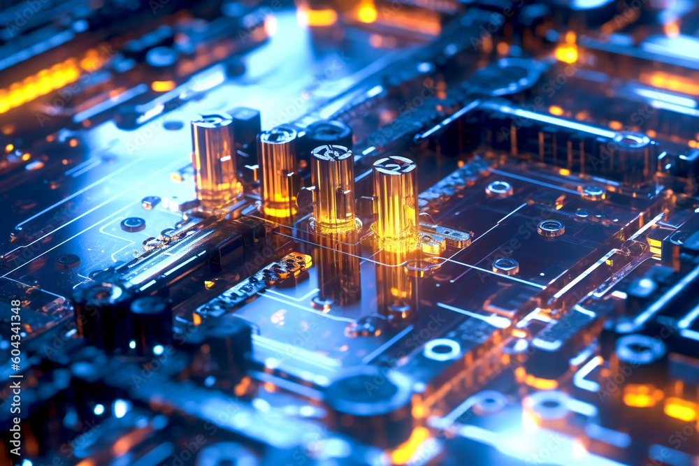 Poster generic abstract technology and engineering background illustration. created with generative ai tech