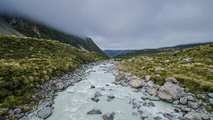 Hooker River in New Zealand