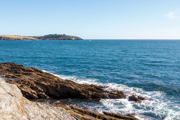 Looking towards St Anthony Head from Pendennis head Cornwall - stock photo.jpg
