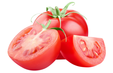 Delicious tomatoes cut out