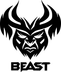 Beast | Black and White Vector illustration