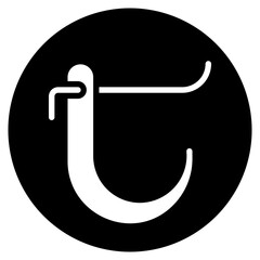 curved needle glyph icon