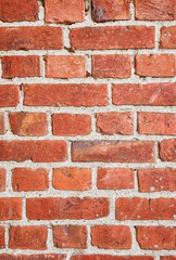 Detailed picture of an old brick wall, background or wallpaper.