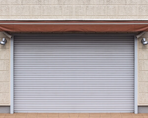 Steel shutter door of warehouse, storage or storefront for metal door background and textured.