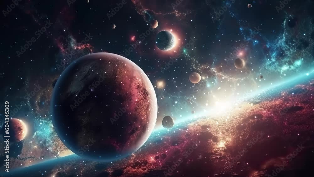 Wall mural galaxy and nebula. abstract space background. endless universe with stars and galaxies in outer spac