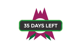 35 days left countdown template, 35 day countdown left banner label button eps 35   
