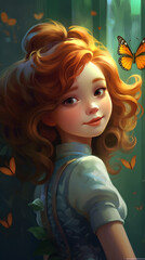 Child with Butterflies