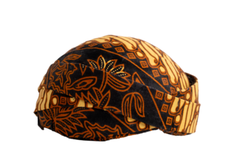 Javanese traditional hat or commonly called blangkon in Indonesia. Most have "Batik" motifs.

