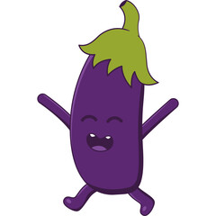 Cute Eggplant Illustration