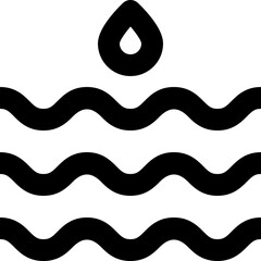 sea level black outline icon