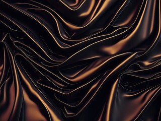 golden brown chocolate silk banner background Generative AI