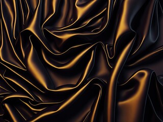 golden brown chocolate silk banner background Generative AI