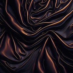 golden brown chocolate silk banner background Generative AI