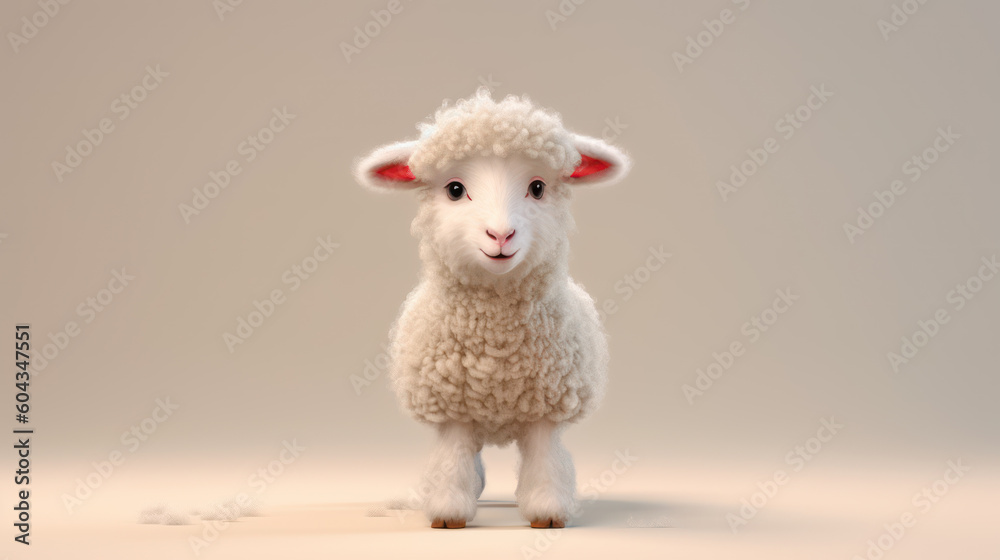 Poster Sheep on a grey background