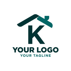 letter K roof vector logo design