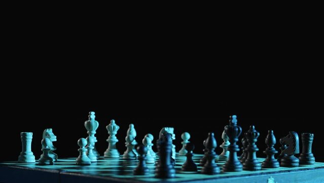 Strategy Concept of chess board game. Rotation.
