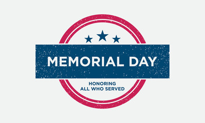 Memorial Day Sign or Symbol Design.