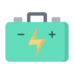 Car Battery Flat Icon 