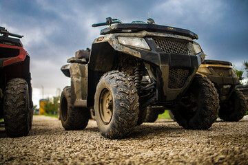 Quad bike in a field, atv motorcycle, sunny day © Javier